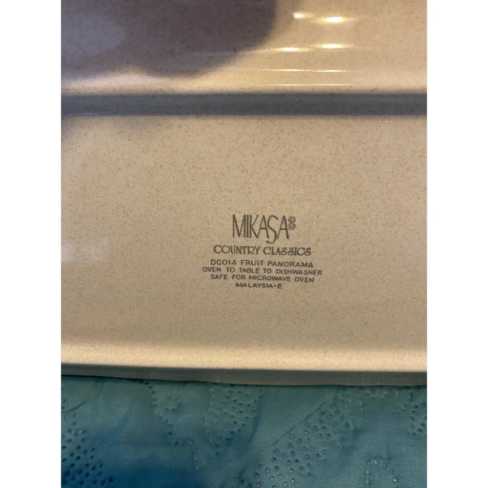 Mikasa Fruit Panorama Serving Platter‎ Tray Rectangle Peach Plum Grape Pear
